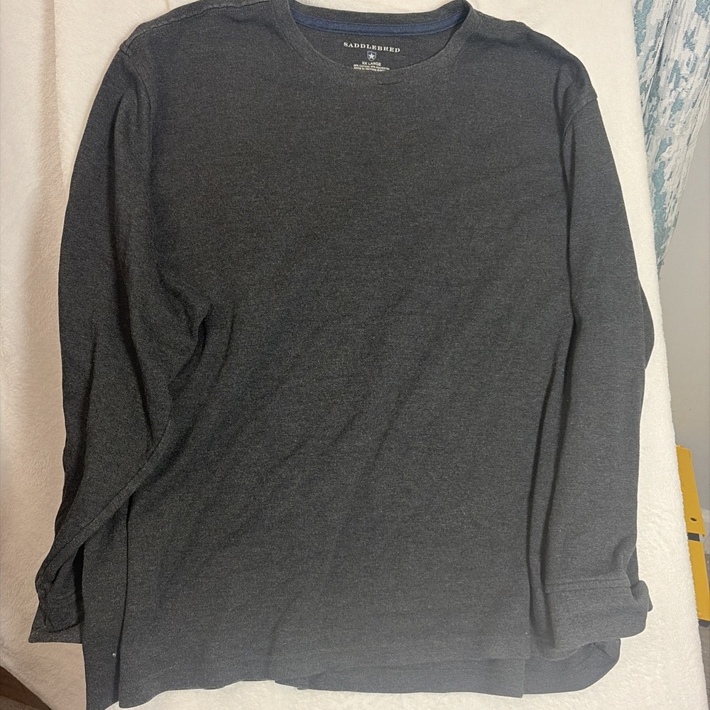 Saddlebred Men's Long Sleeve XXL Pullover‎ Shirt Long Sleeve Gray